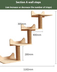 Cat climbing frame wall-mounted solid wood wall-mounted cat nest cat tree integrated cat climber space capsule non-occupied Wall-mounted cat climbing column