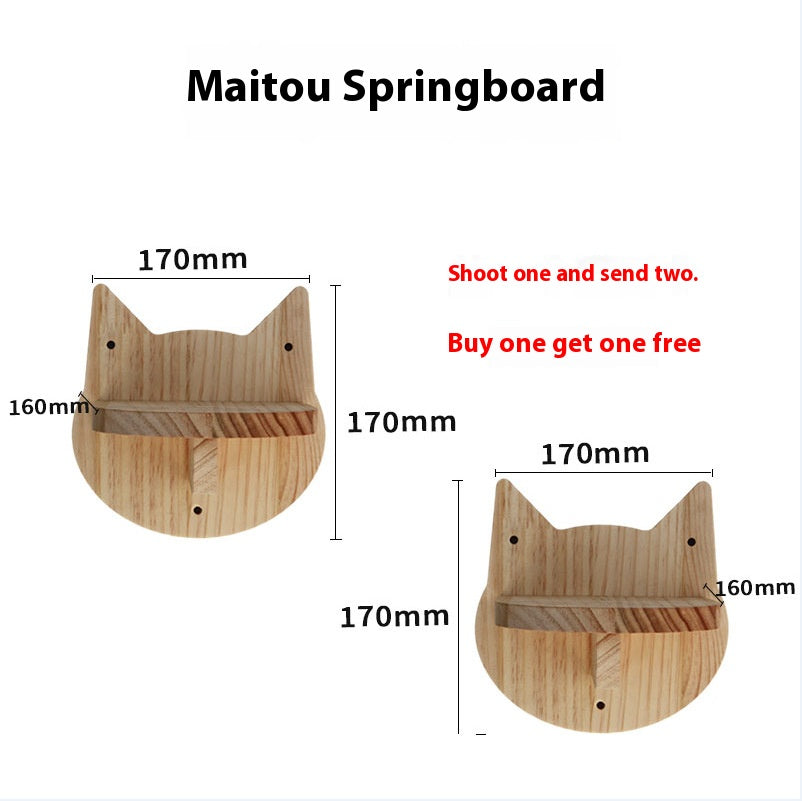 Cat climbing frame wall-mounted solid wood wall-mounted cat nest cat tree integrated cat climber space capsule non-occupied Wall-mounted cat climbing column