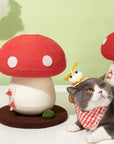 Mushroom Cat Claw Post - Hemp Wrap, Small and Medium-sized Cats, No Assembly Required🍄🍄 - Pawhearth