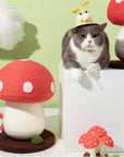 Mushroom Cat Claw Post - Hemp Wrap, Small and Medium-sized Cats, No Assembly Required🍄🍄 - Pawhearth