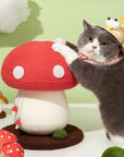 Mushroom Cat Claw Post - Hemp Wrap, Small and Medium-sized Cats, No Assembly Required🍄🍄 - Pawhearth