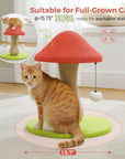 Mushroom Cat Claw Post - Hemp Wrap, Small and Medium-sized Cats, No Assembly Required🍄🍄 - Pawhearth
