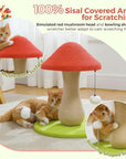 Mushroom Cat Claw Post - Hemp Wrap, Small and Medium-sized Cats, No Assembly Required🍄🍄 - Pawhearth