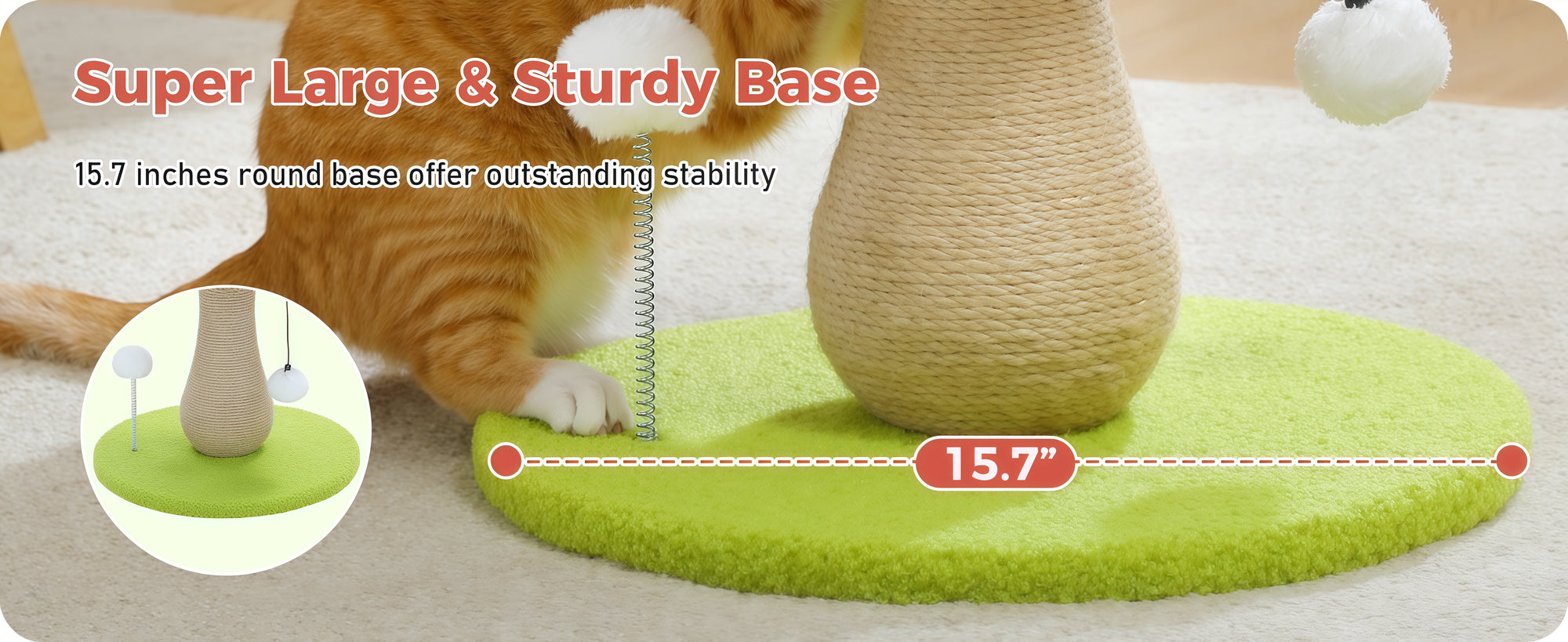 Mushroom Cat Claw Post - Hemp Wrap, Small and Medium-sized Cats, No Assembly Required🍄🍄 - Pawhearth