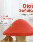 Mushroom Cat Claw Post - Hemp Wrap, Small and Medium-sized Cats, No Assembly Required🍄🍄 - Pawhearth