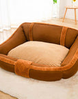 Vintage Large Cozy Calming Sofa Dog Bed
