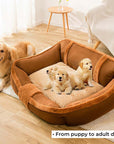Vintage Large Cozy Calming Sofa Dog Bed