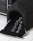 Reversible Black & White Printed Dog & Cat Blanket – Dual-Sided Comfort