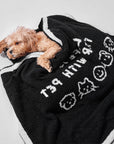 Reversible Black & White Printed Dog & Cat Blanket – Dual-Sided Comfort
