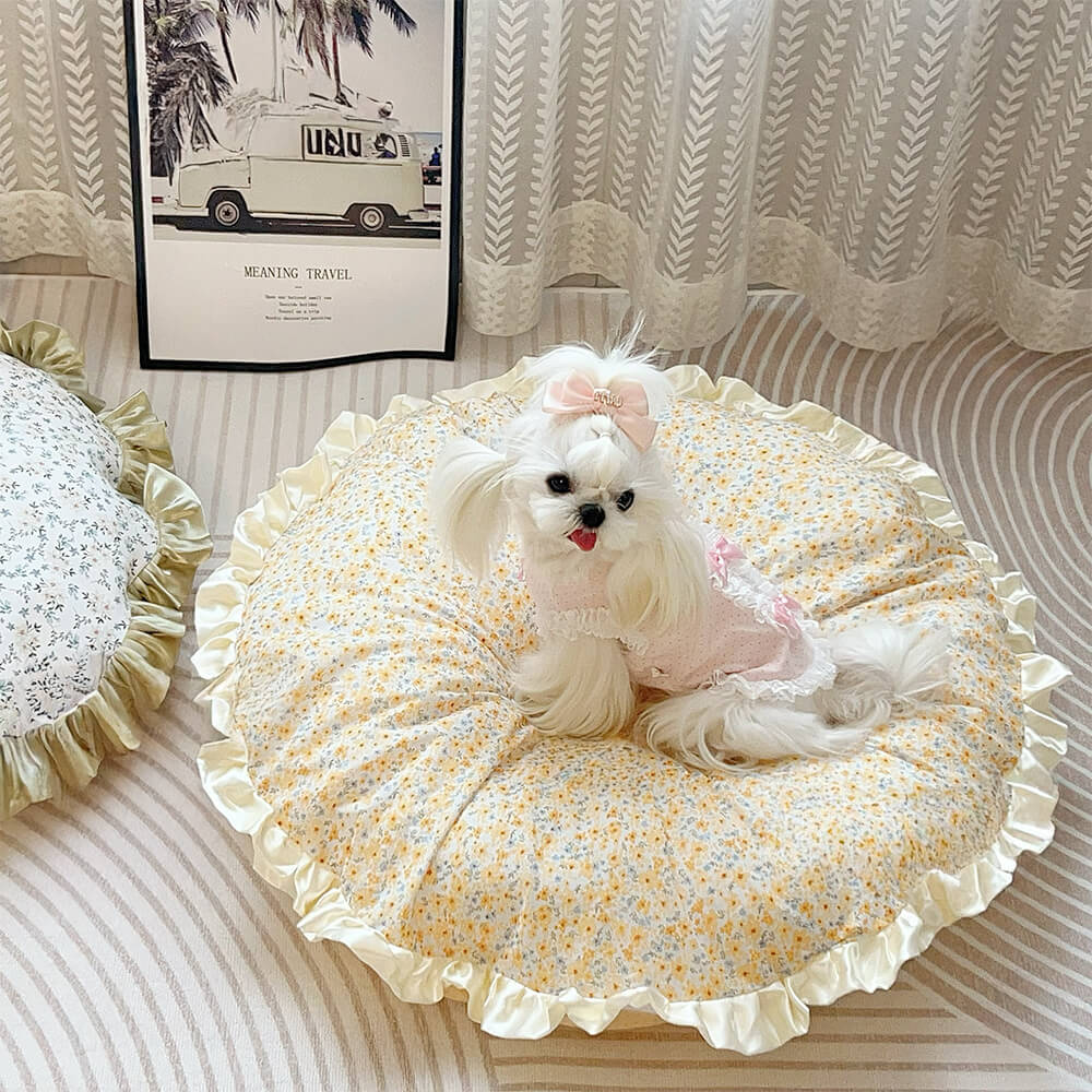 Floral Round Dog Bed – Comfortable &amp; Stylish Pet Bed for All Sizes