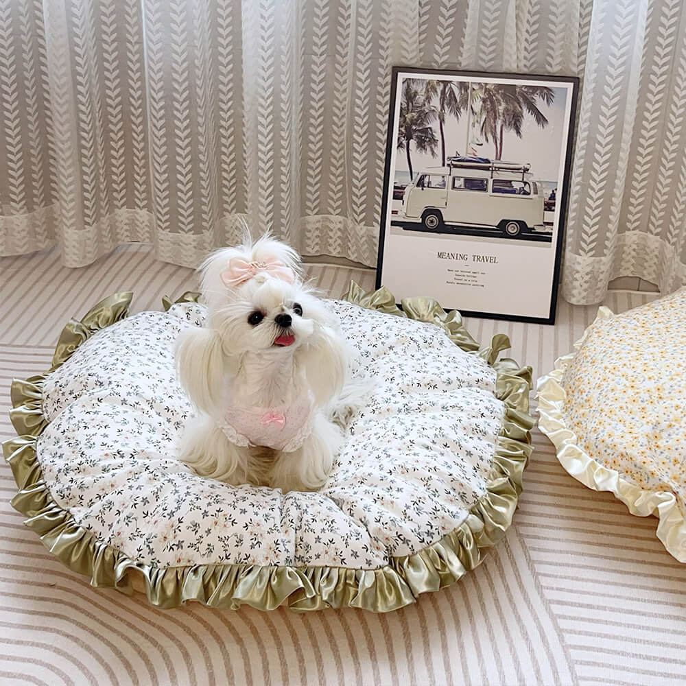 Floral Round Dog Bed – Comfortable &amp; Stylish Pet Bed for All Sizes