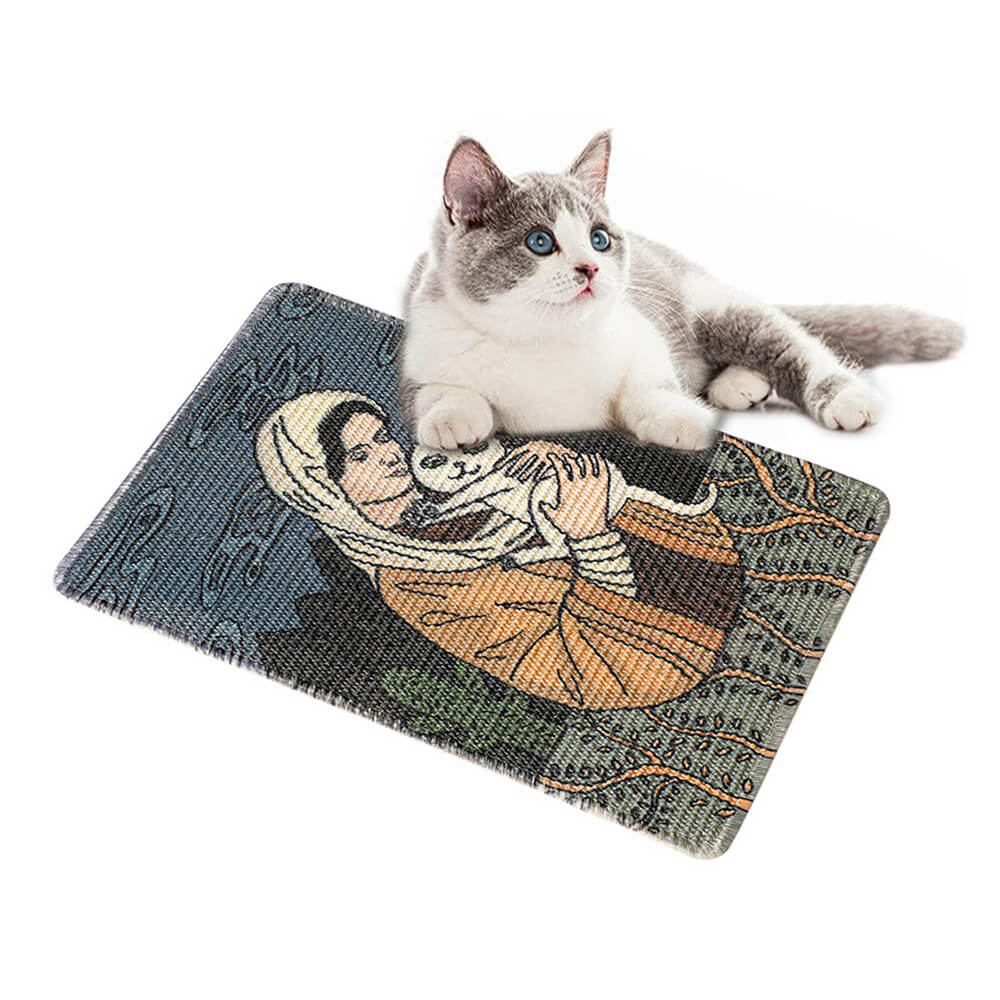 Eco-Friendly Printed Sisal Cat Scratching Mat – Durable &amp; Stylish