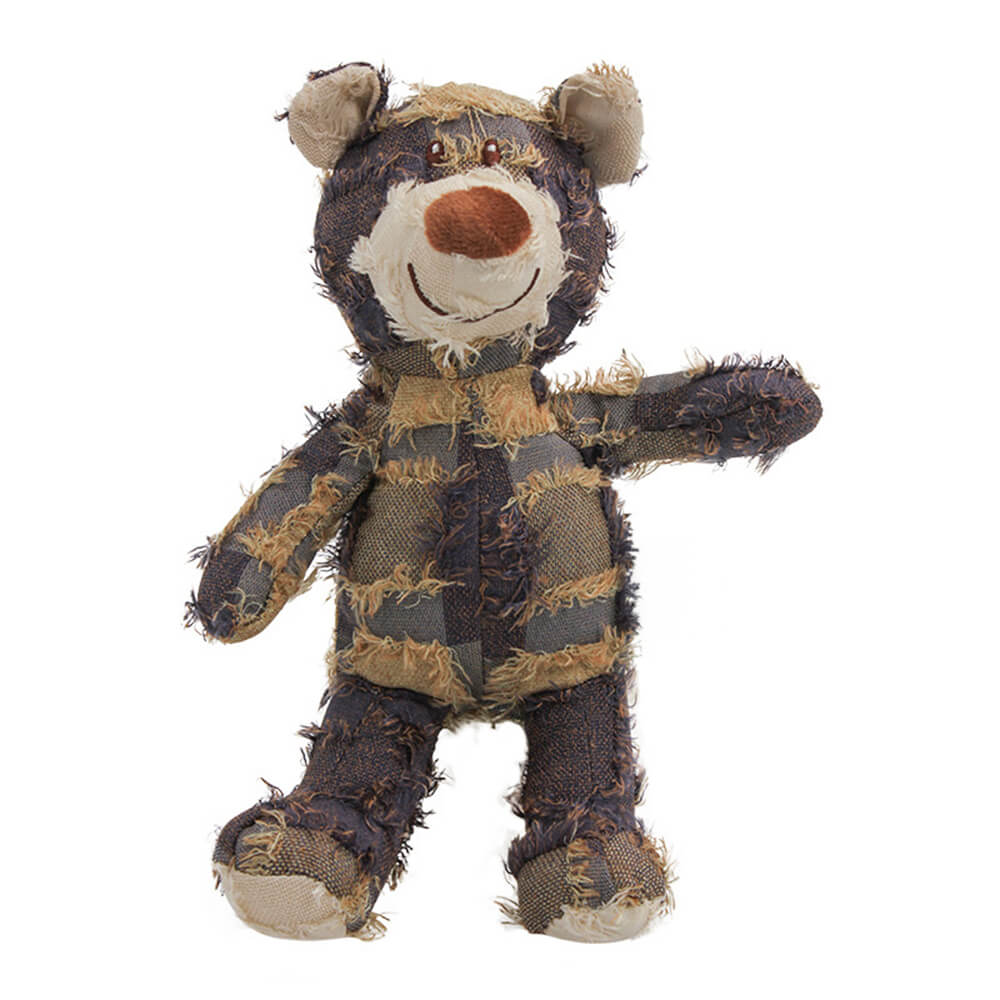 Rustic Denim Bear Dog Toy – Durable &amp; Squeaky Chew Toy