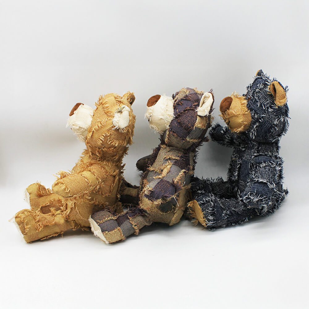 Rustic Denim Bear Dog Toy – Durable &amp; Squeaky Chew Toy