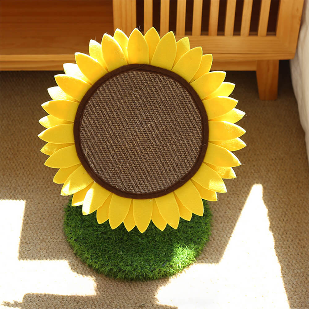 Sunflower Sisal Cat Scratcher – Durable with Natural Grass Base