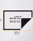 Reversible Black & White Printed Dog & Cat Blanket – Dual-Sided Comfort