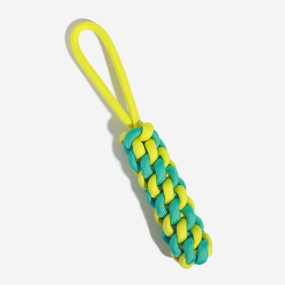 Braided Rope Stick Tug Dog Toy – Color Clash, Durable &amp; Interactive