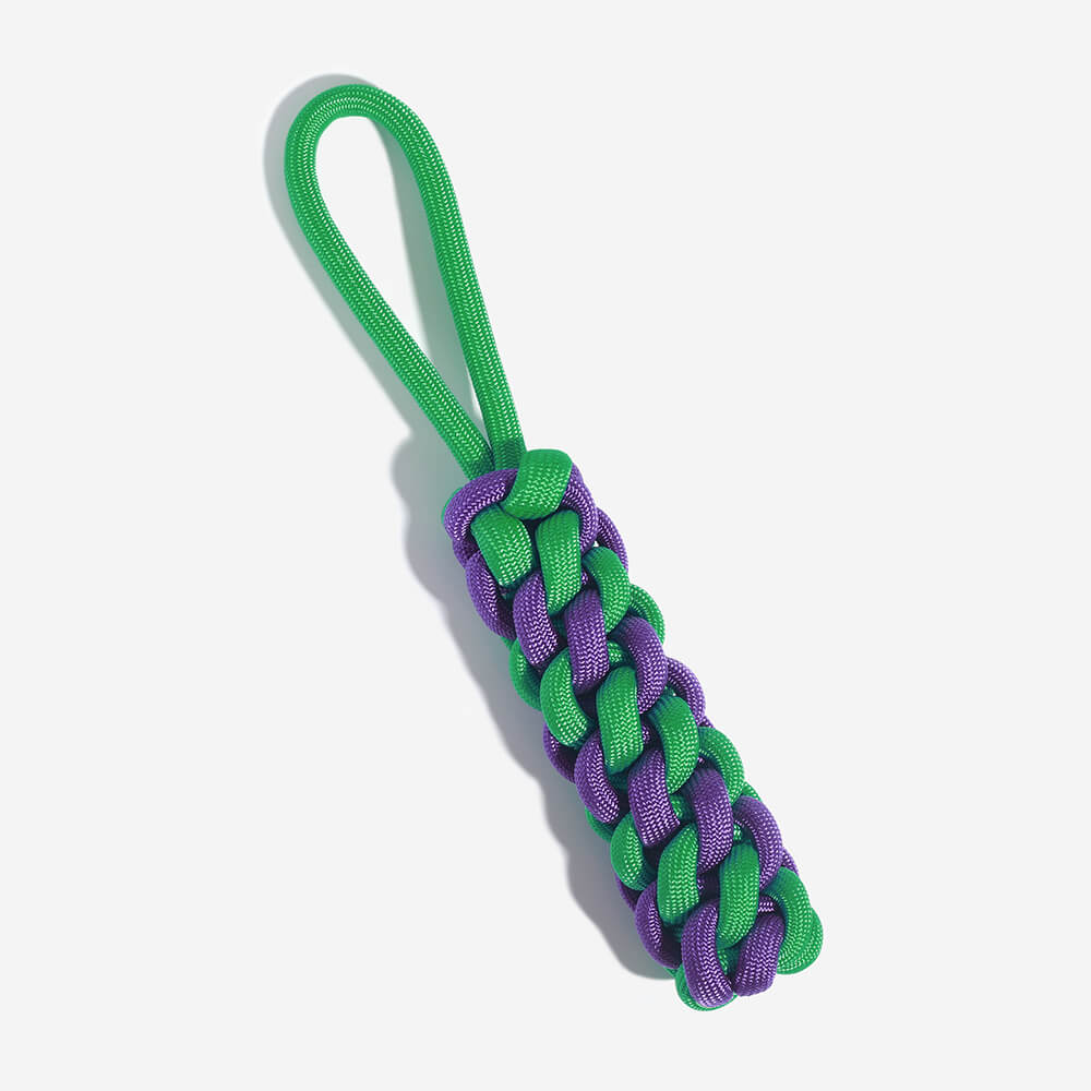 Braided Rope Stick Tug Dog Toy – Color Clash, Durable &amp; Interactive