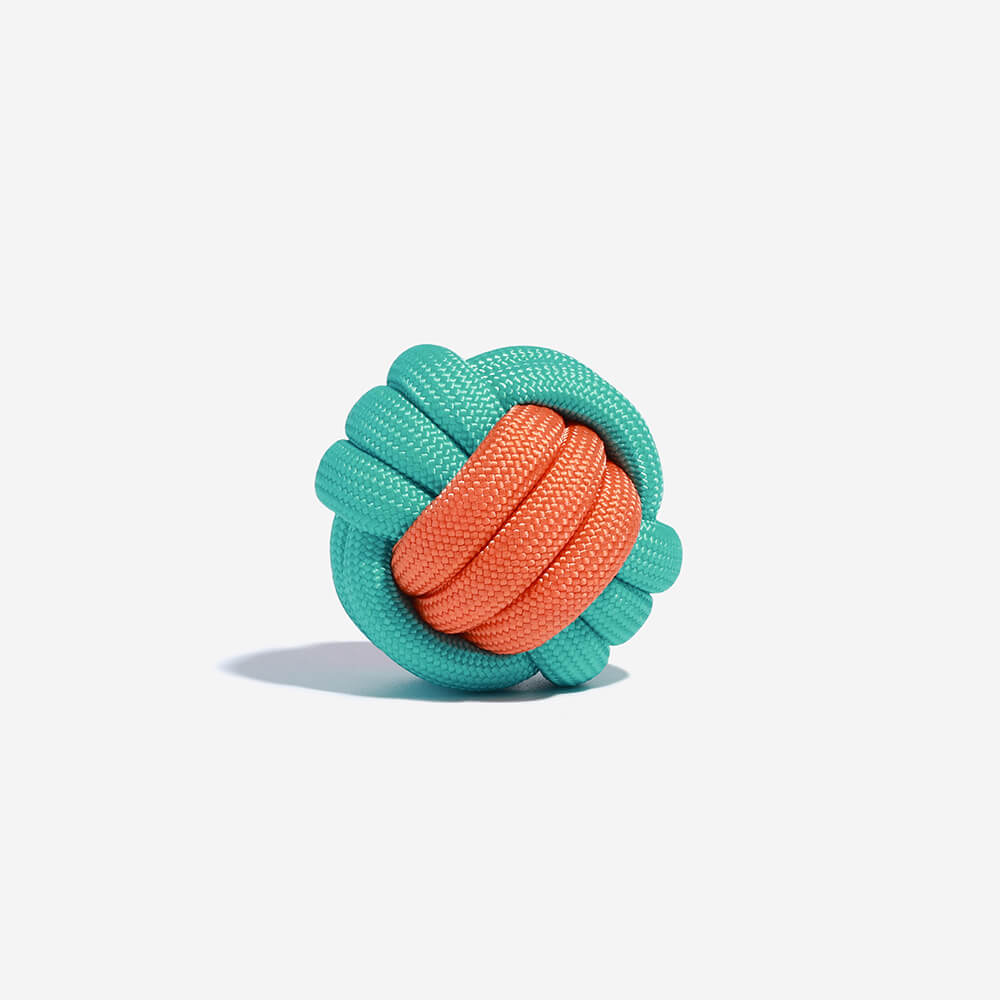 Color Clash Knotted Ball Dog Toy – Durable &amp; Interactive Chew Toy