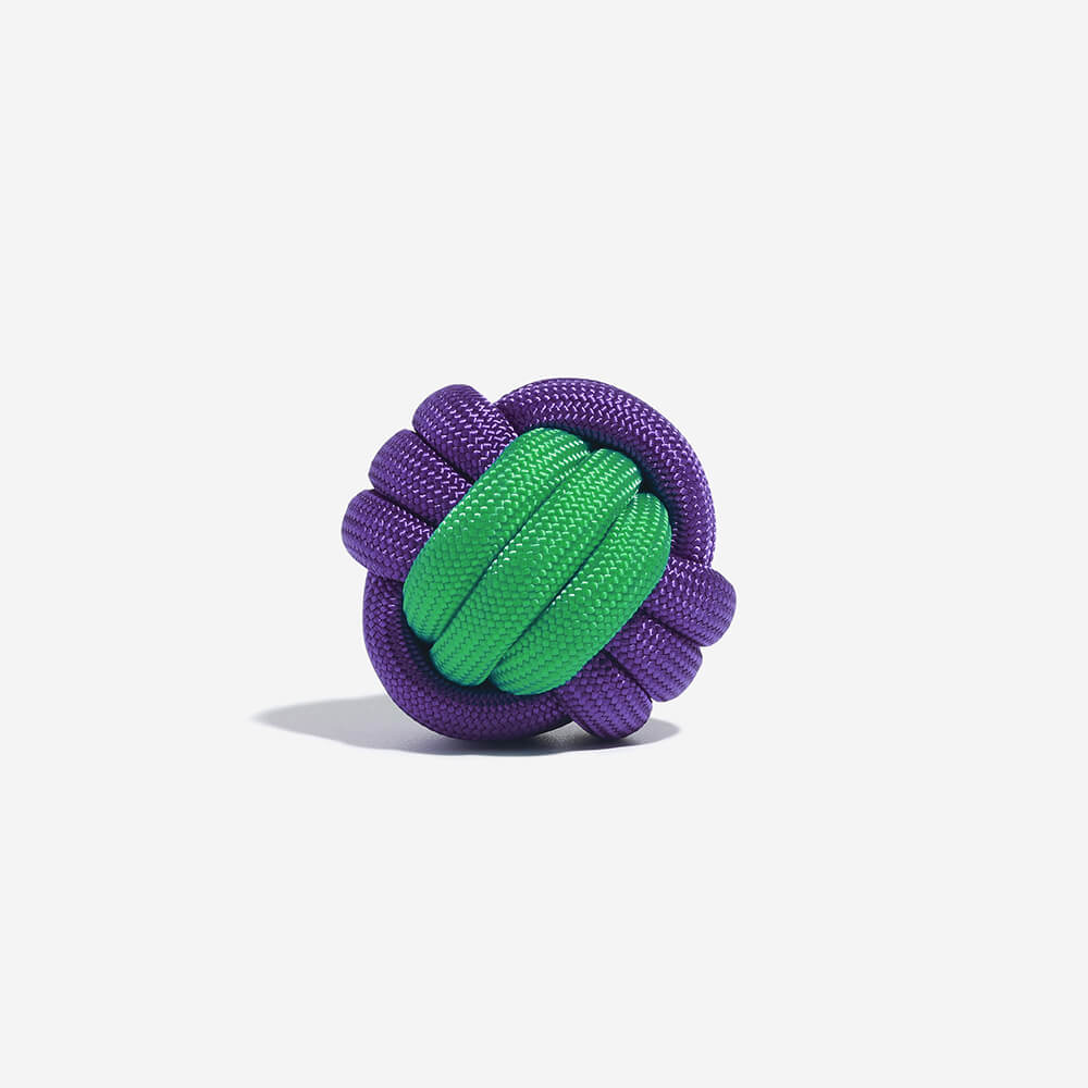 Color Clash Knotted Ball Dog Toy – Durable &amp; Interactive Chew Toy