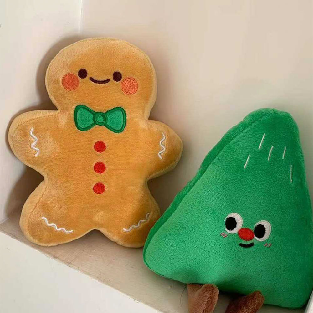Christmas Gingerbread Man Plush Dog Toy – Interactive &amp; Fun for Playtime