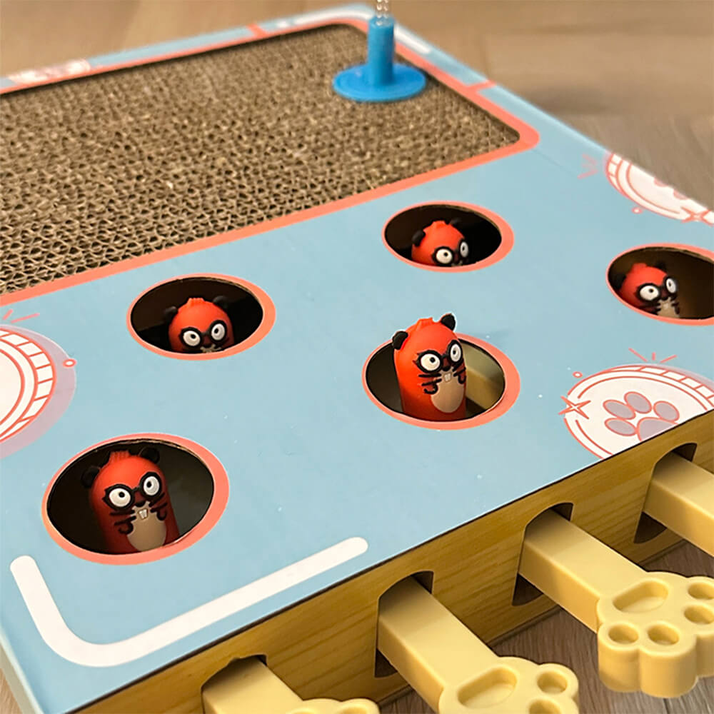 Whack-a-Mole Cat Toy – Interactive Scratcher &amp; Game