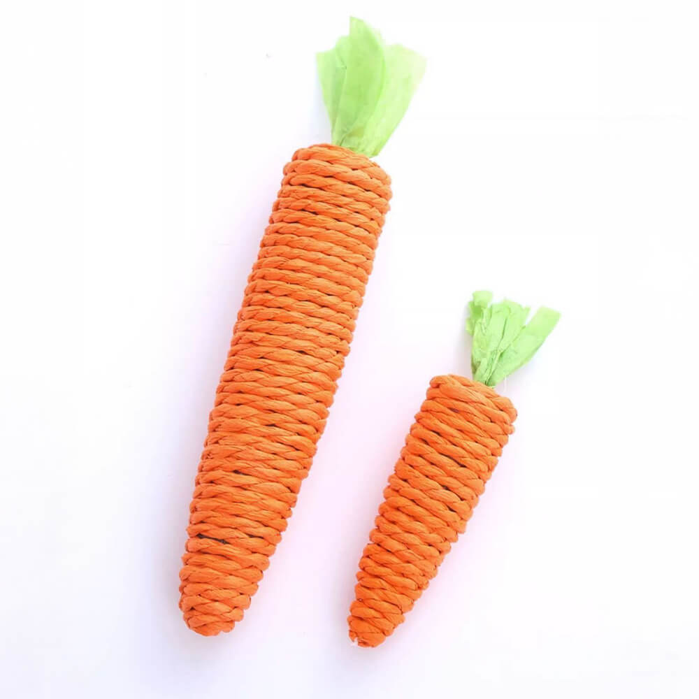 Natural Sisal Carrot Cat Chew Toy – Bite-Resistant Teething Aid