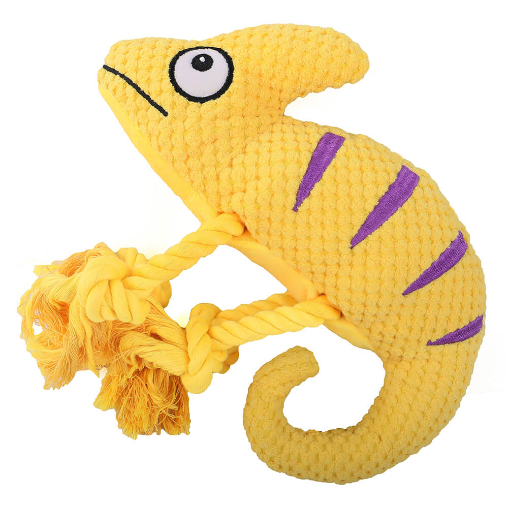 Plush Chameleon Squeaky Dog Toy – Soft &amp; Colorful Fun