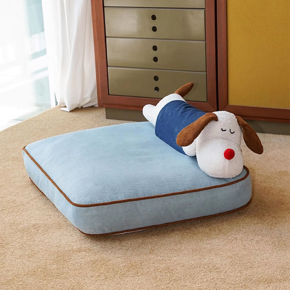Spacious Denim Dog &amp; Cat Mat with Removable Pillow – Comfortable &amp; Versatile Pet Bed
