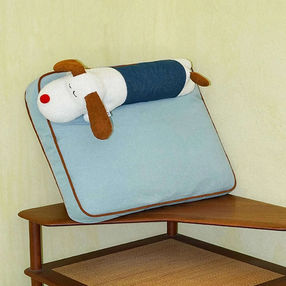 Spacious Denim Dog &amp; Cat Mat with Removable Pillow – Comfortable &amp; Versatile Pet Bed