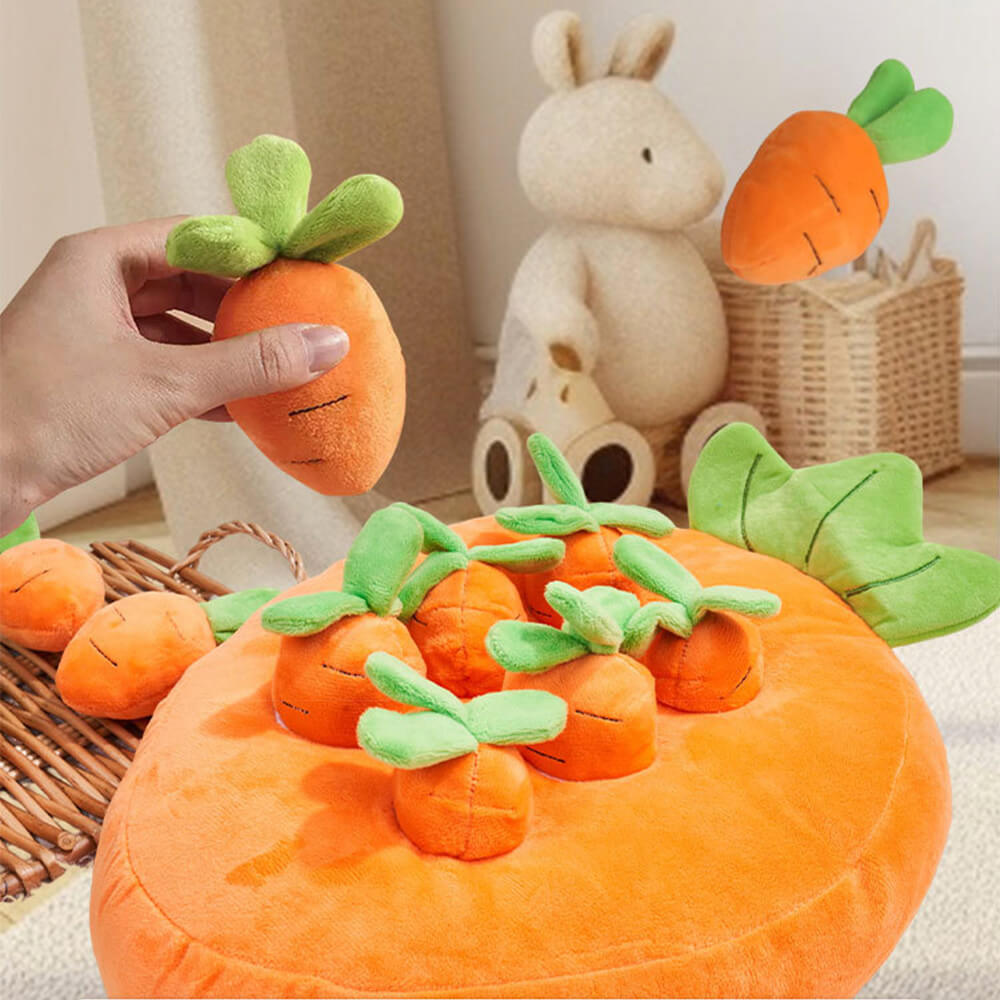 Squeaky Carrot Snuffle Toy – Interactive Enrichment for Dogs
