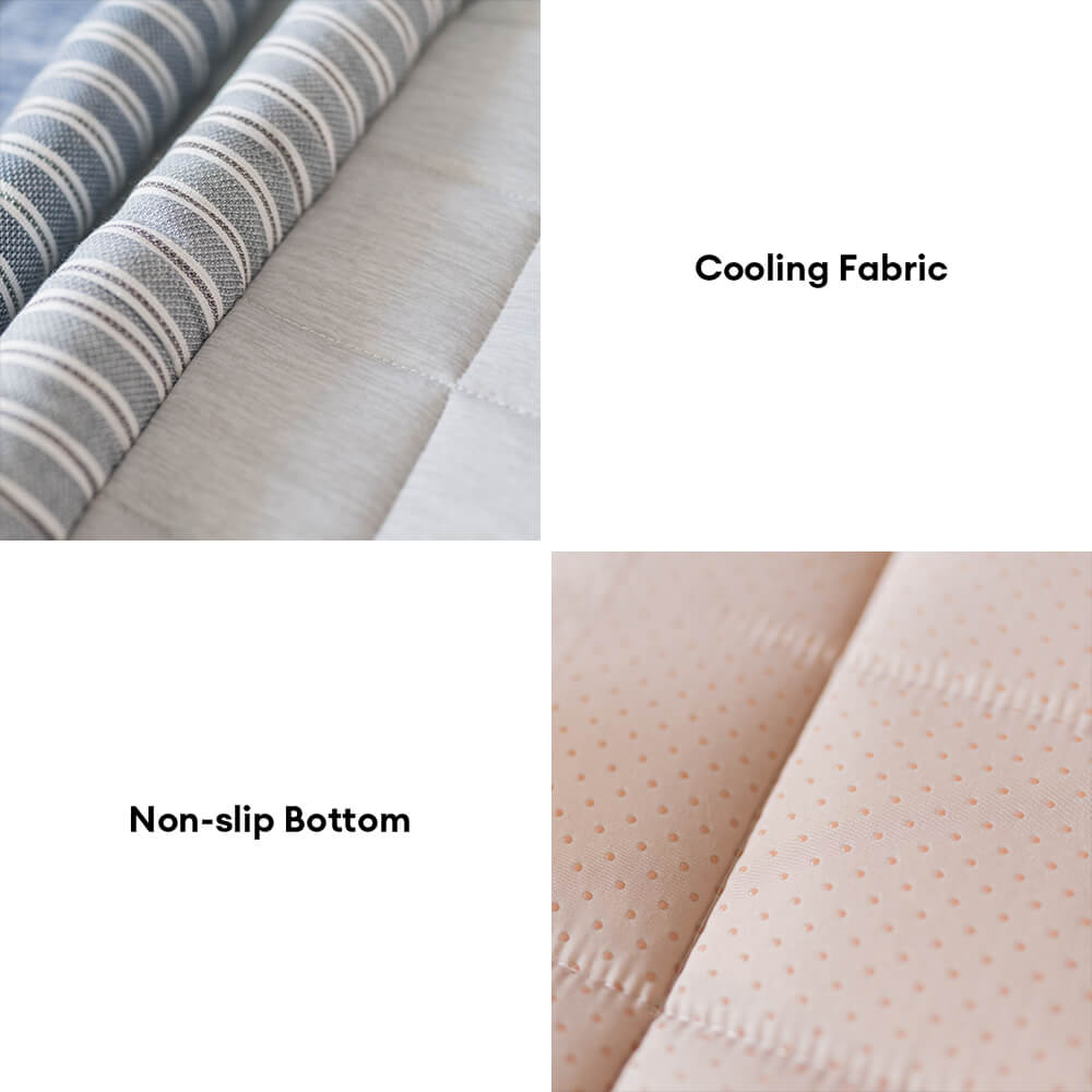 Stylish Striped Cooling Ice Silk Dog &amp; Cat Bed Mat – Soft, Comfortable &amp; Cooling