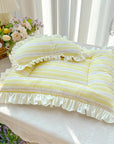 Vintage Floral Patchwork Ruffled Dog & Cat Mat Matching Pillow