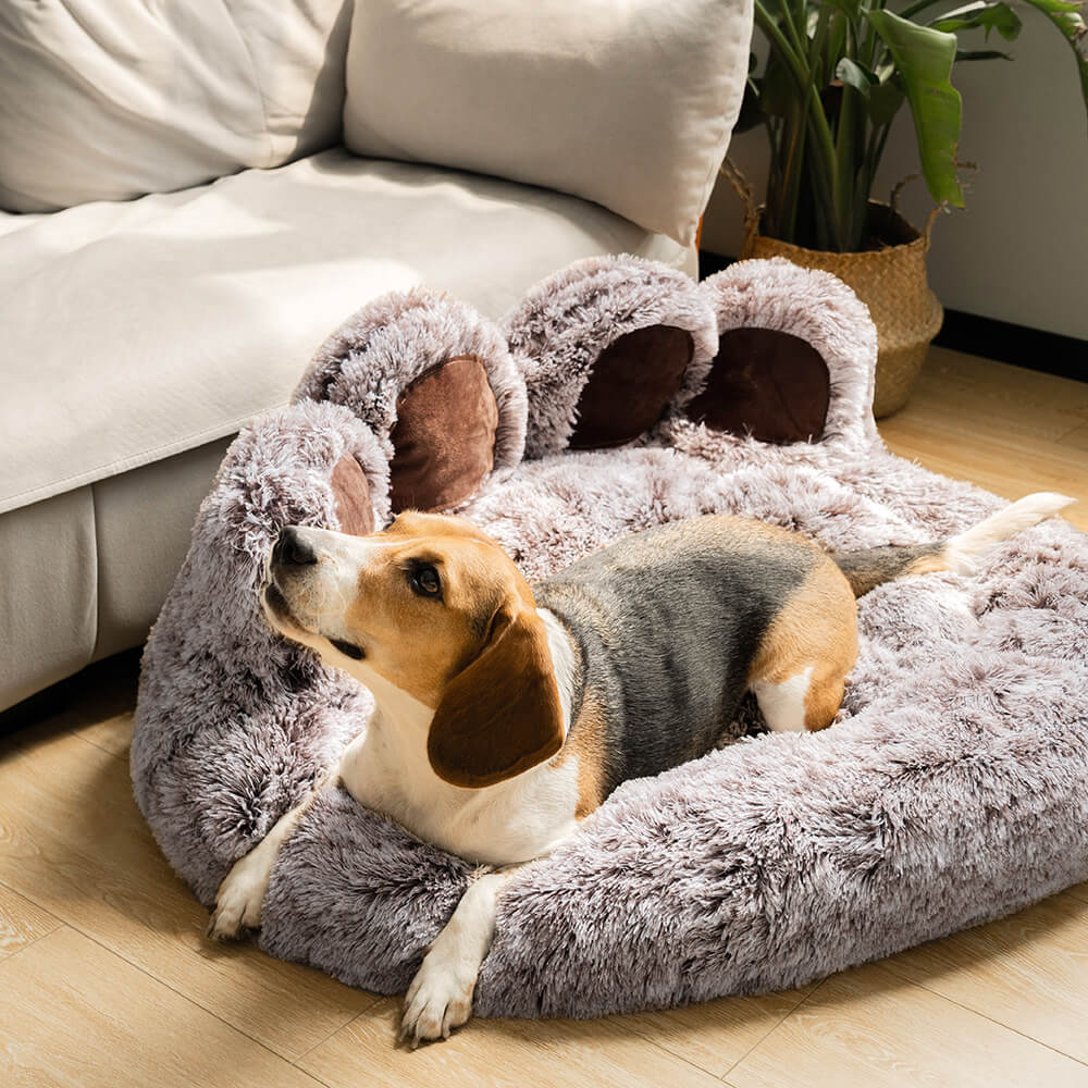 Large Round Dog Bed - Fuzzy Paw - Pawhearth
