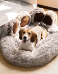 Large Round Dog Bed - Fuzzy Paw - Pawhearth