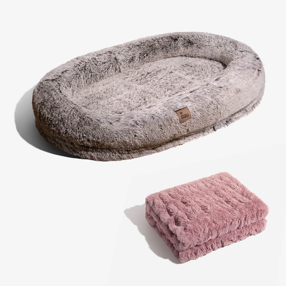 Luxuriöses, supergroßes Hundebett mit superweicher Haustier-Überwurfdecke