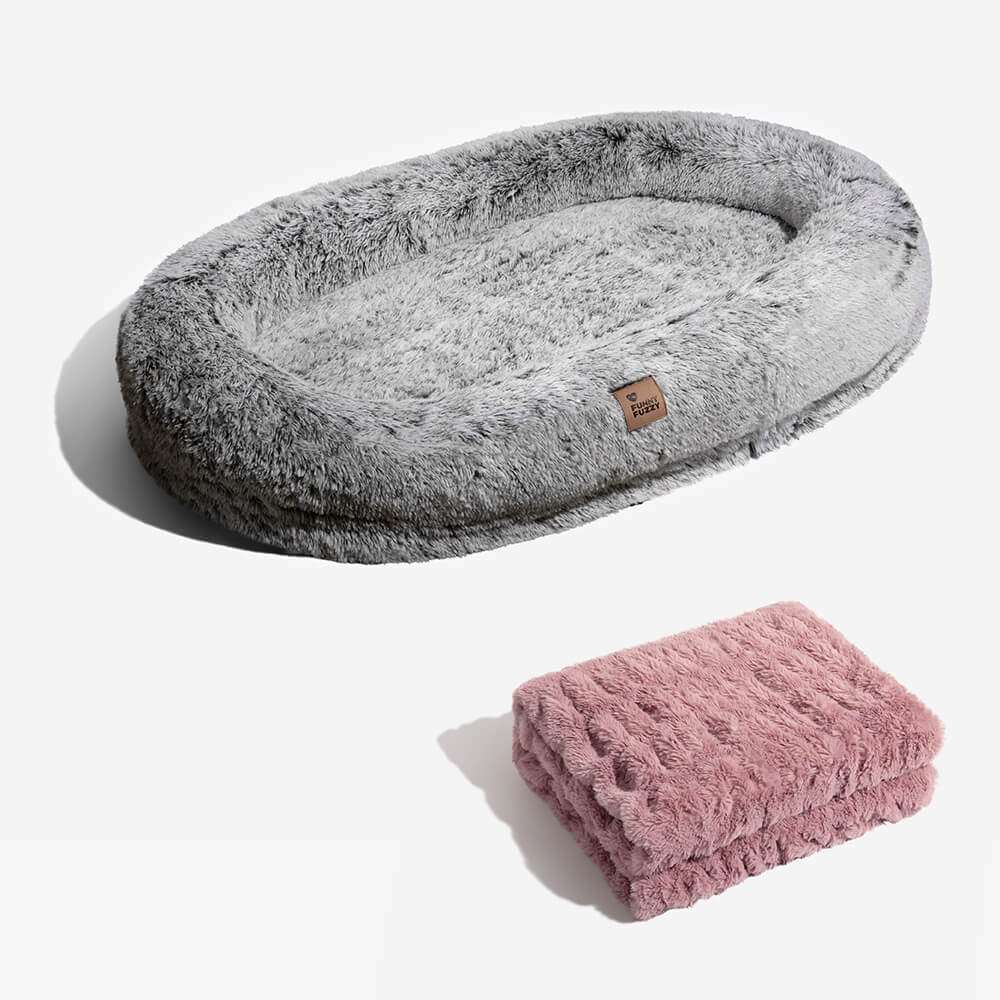 Luxuriöses, supergroßes Hundebett mit superweicher Haustier-Überwurfdecke