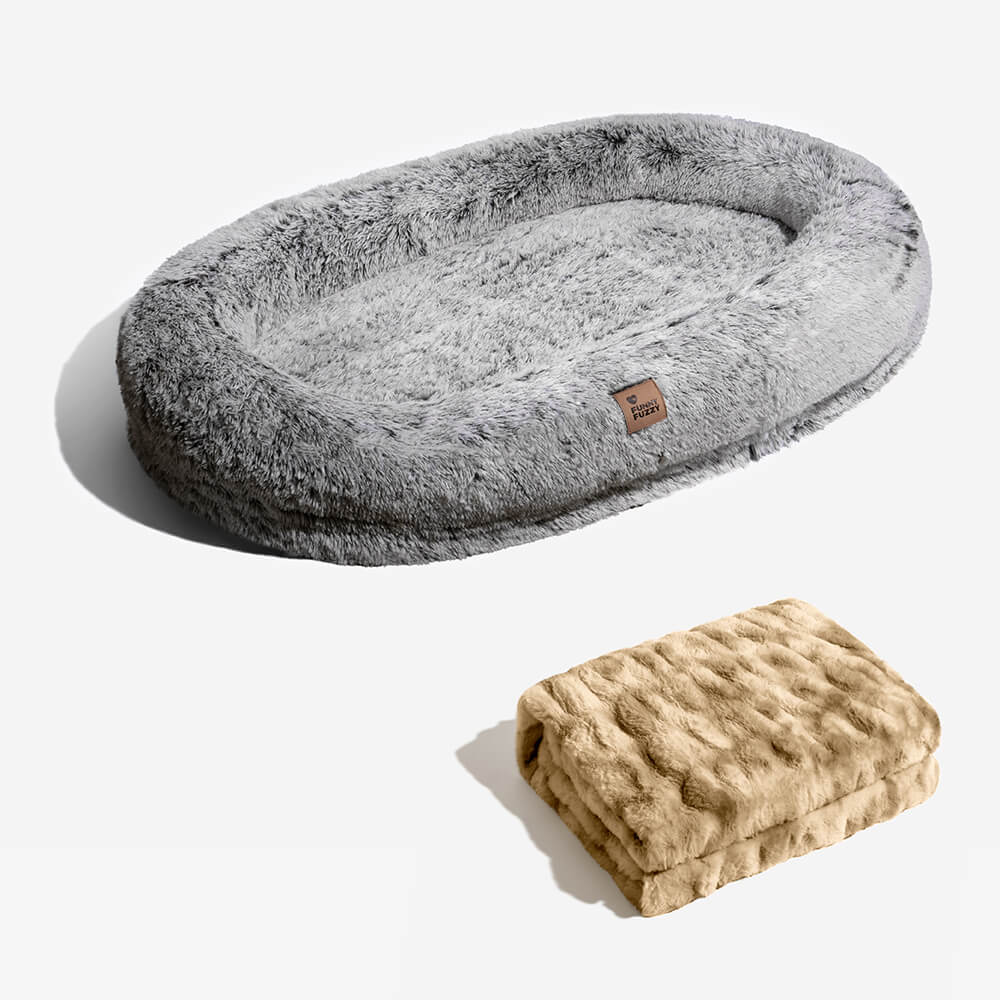Luxuriöses, supergroßes Hundebett mit superweicher Haustier-Überwurfdecke