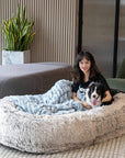 Luxuriöses, supergroßes Hundebett mit superweicher Haustier-Überwurfdecke