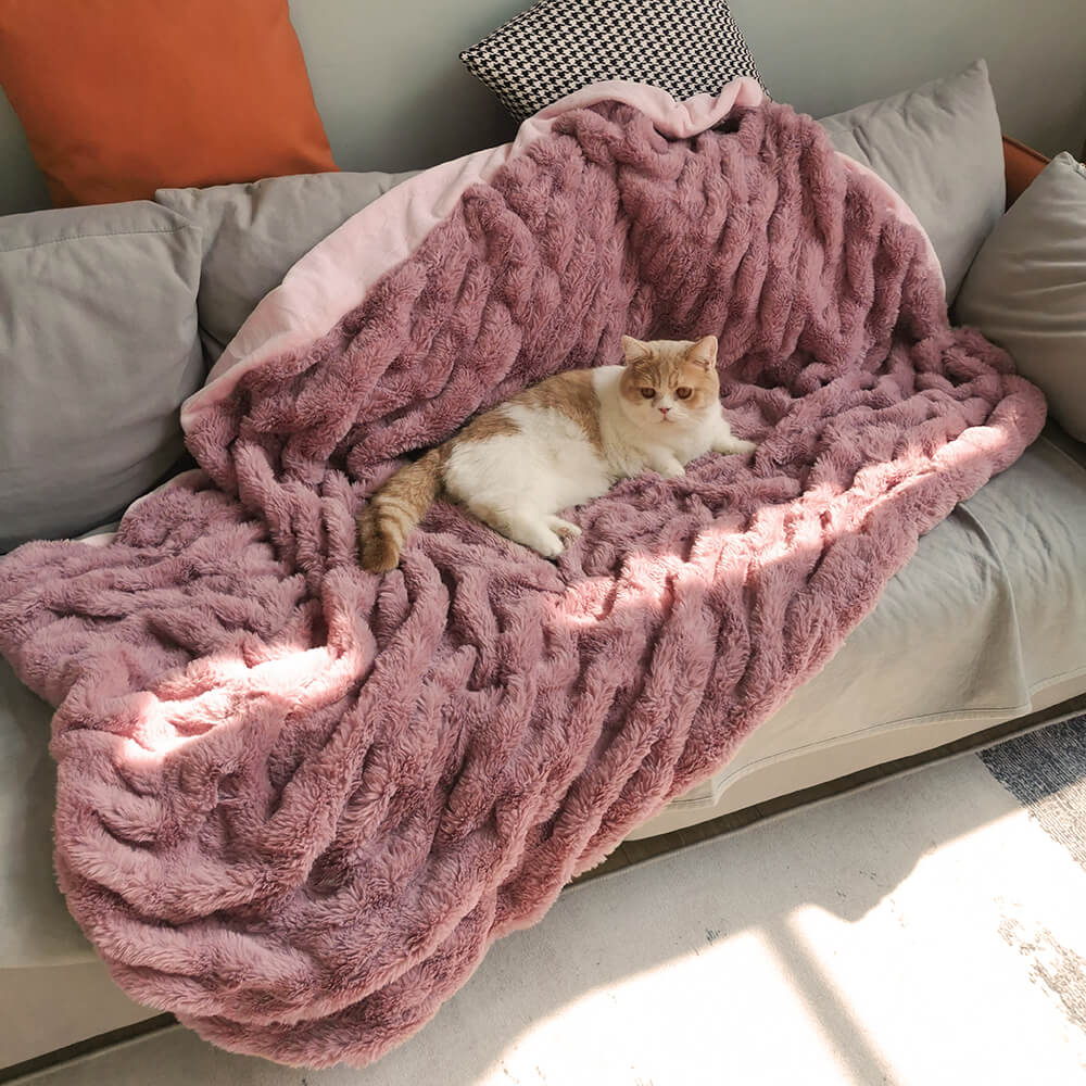 Luxuriöses, supergroßes Hundebett mit superweicher Haustier-Überwurfdecke