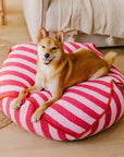 Trendy Striped Pattern Polygonal  Calming Bean Bag Dog Bed