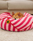 Trendy Striped Pattern Polygonal  Calming Bean Bag Dog Bed