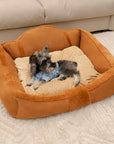 Vintage Large Cozy Calming Sofa Dog Bed