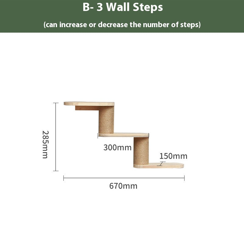 Cat climbing frame wall-mounted solid wood wall-mounted cat nest cat tree integrated cat climber space capsule non-occupied Wall-mounted cat climbing column