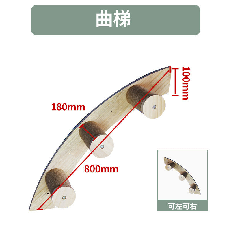 Cat climbing frame wall-mounted solid wood wall-mounted cat nest cat tree integrated cat climber space capsule non-occupied Wall-mounted cat climbing column