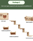 Cat climbing frame wall-mounted solid wood wall-mounted cat nest cat tree integrated cat climber space capsule non-occupied Wall-mounted cat climbing column
