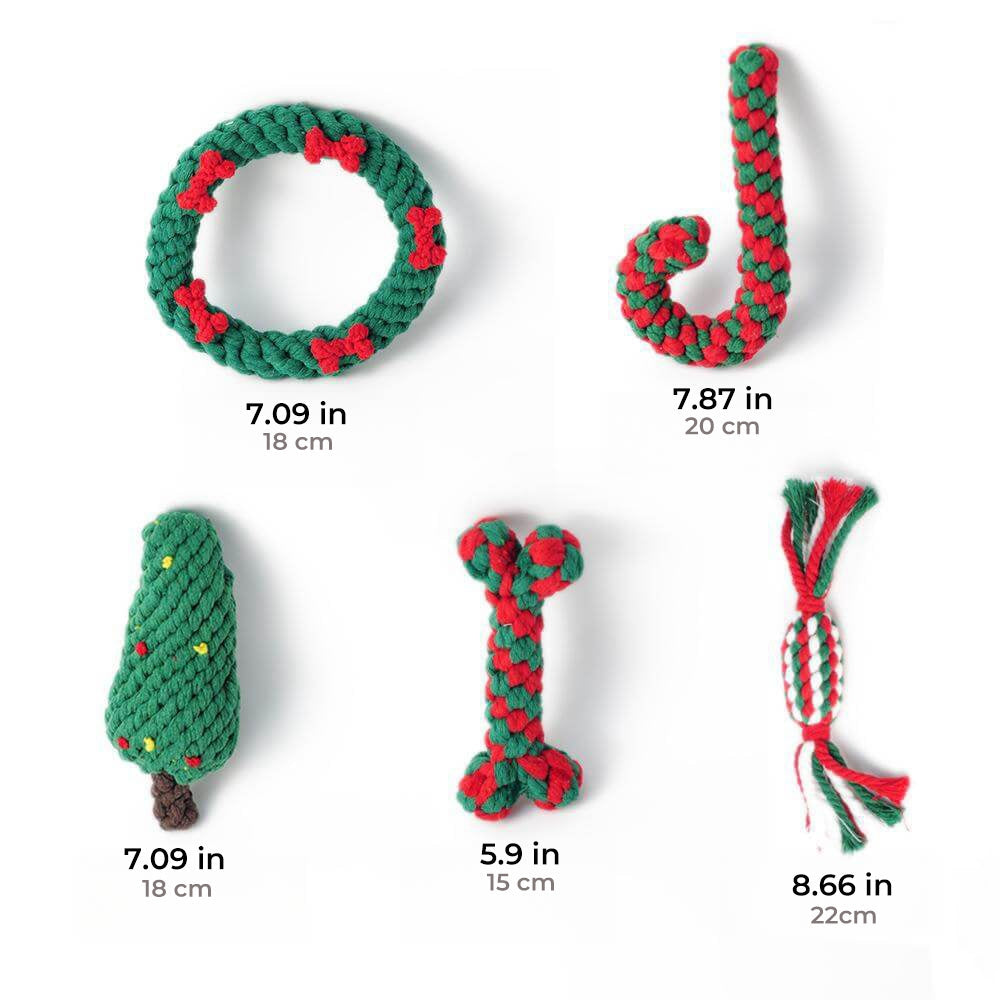 Christmas Cotton Rope Toy – Chew Resistant Luxury Dog Teething Gift