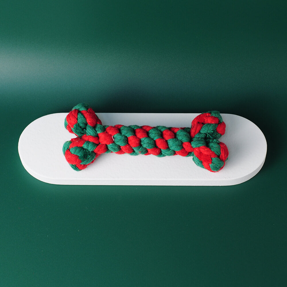 Christmas Cotton Rope Toy – Chew Resistant Luxury Dog Teething Gift