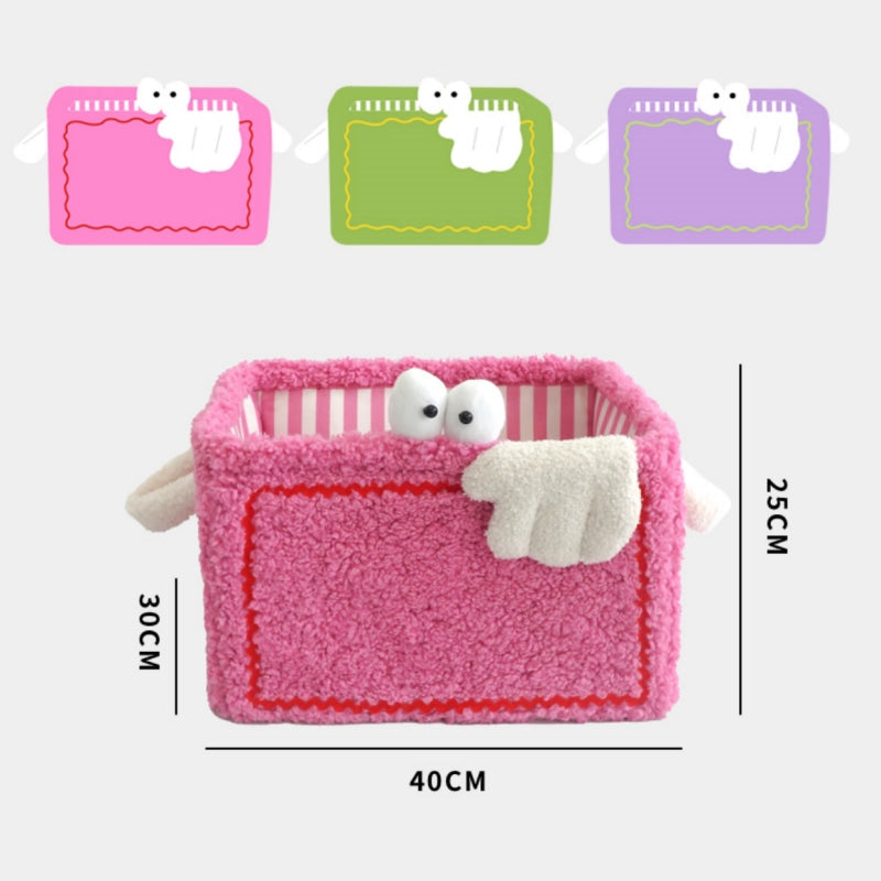 Colorful Little Monster Striped Foldable Storage Basket – Fun &amp; Practical