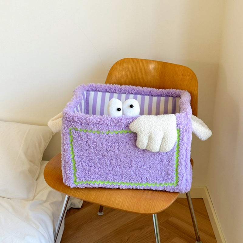 Colorful Little Monster Striped Foldable Storage Basket – Fun &amp; Practical